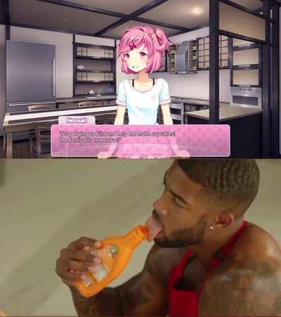 Average Natsuki fan helps her cook 😳