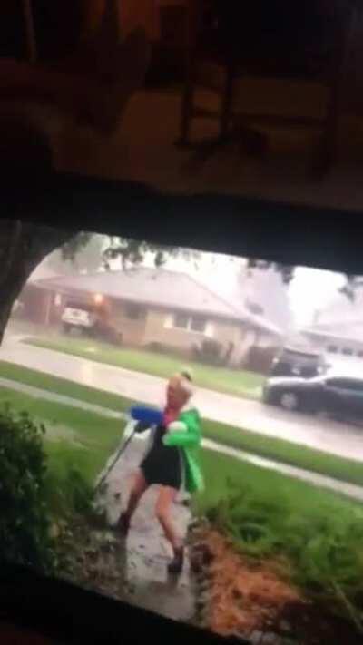 WCGW acting like you are a storm reporter during a real hurricane.