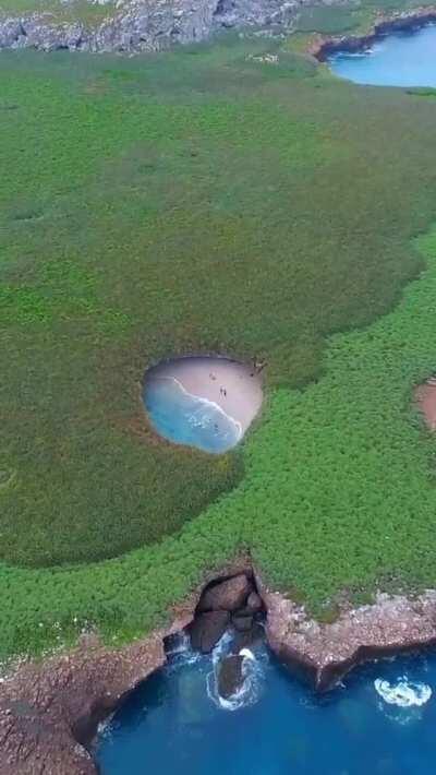 Pocket beach in the Marietas Islands