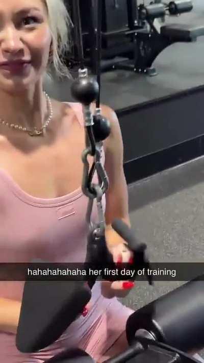 Shy Sweaty Taylor at the gym