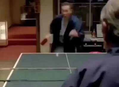 Ping Pong Legend Tommy Lee Jones Vs An Amateur Challenger