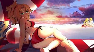 I Drew & Animated Mordred at the Beach (Cerbross) (Fate/Apocrypha)