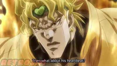 Dio tries to listen for a heartbeat but gets a pleasant surprise instead