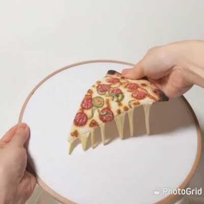 This embroidered pizza by ipnot.