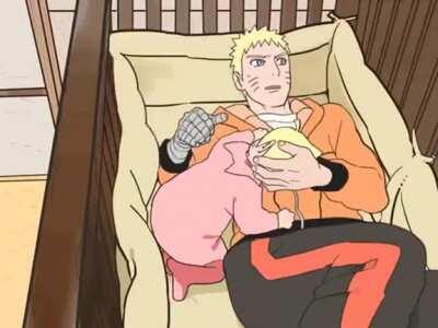 Naruto and baby Boruto Bonding.