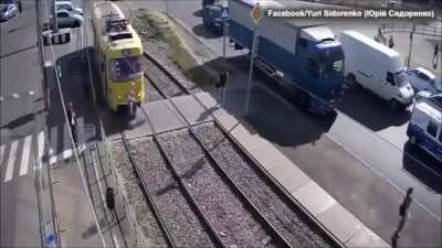 Woman hit by train loses leg 