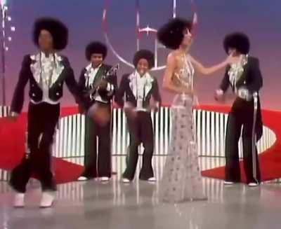 Michael Jackson doing the robot on the Cher Show, 1975