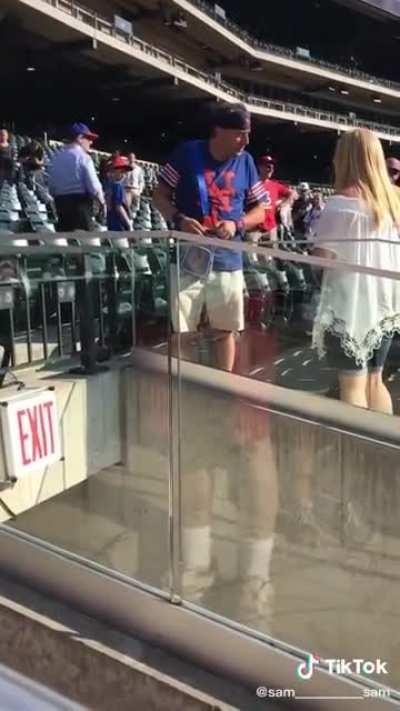 The TV show Impractical Jokers filmed part of an episode at Mets Stadium and had Joe go around and steal baseballs from kids given by players. This mother did not take kindly to it