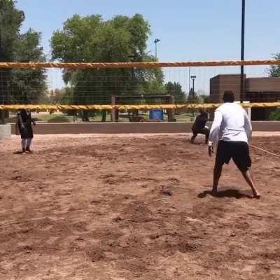 Medicine ball volleyball.