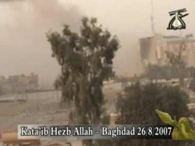 [Modern] Kata'ib Hezbollah launch rocket barrage against US security base causing severe damage (Baghdad, Iraq) (2008)