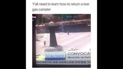 The most effective way to fight a tear gas canister