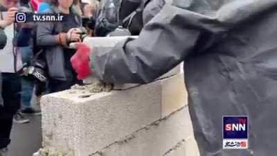 Protesters in France have gone next level and blocked the A69 highway with concrete blocks.