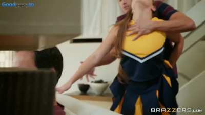 Cheerleader Gia Derza gets fucked hard behind her father's back. 