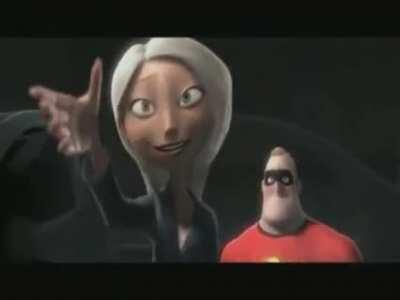 In The Incredibles (2004), when Helen arrives to rescue Bob and punches Mirage, you can see that Helen attempted to punch Bob too, but he dodges it.