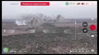 Intense Russian rocket bombardment of the Vuhledar/Vodyane 