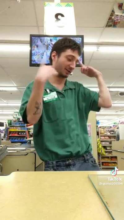 Dollar Tree employee showing you what you get for that extra .25 cents