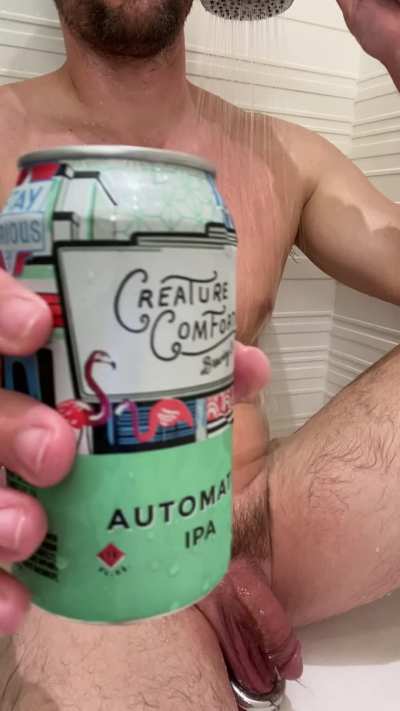 Sitting in the shower and cracking open final beer of the night (m)