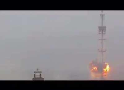 Precision strike carried by Russian on communication tower in Kiev.