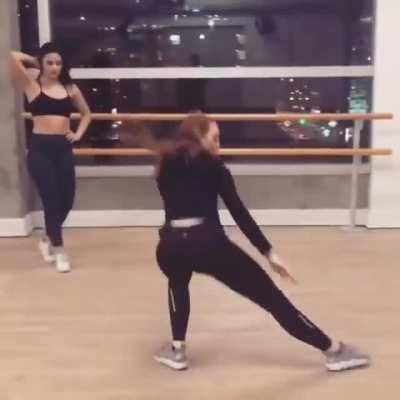 Madelaine and Camila dancing