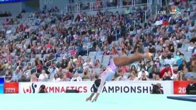 Simone Biles, in extreme slow motion.