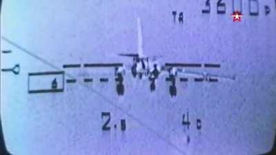 Su-25 fighter blast a Tu-16 bomber out of the sky with an ATGM