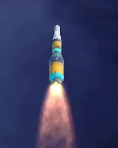 Video showing how rockets consume fuels during flight