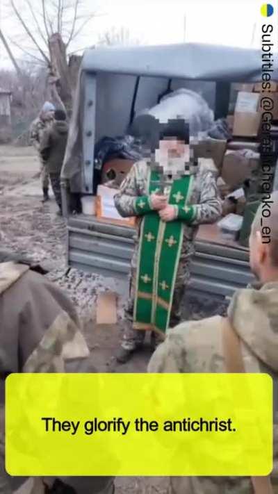 A Russian Orthodox priest sends Russian soldiers to die fighting Satan, telling them that &quot;Putin's army is God's army&quot; and &quot;most of you will not return from war tomorrow.&quot;