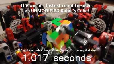 My Lego machine beating the nearly 7 year long standing unmodified Rubik's Cube robot world record by almost a factor of 2!