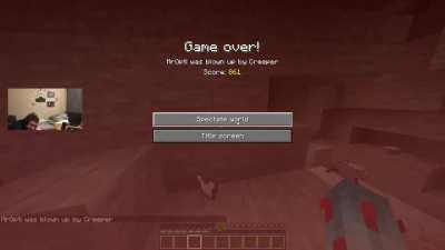 I was playing Hardcore Minecraft on Stream...