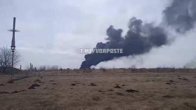 Ukrainian MiG-29 taking off during strikes on an airbase