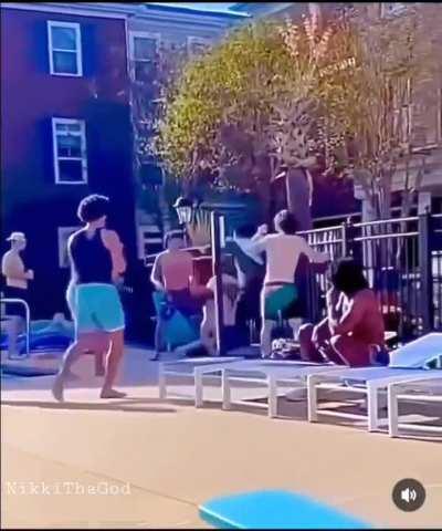 Pool Fight: Man takes on 3 guys by himself and wins!