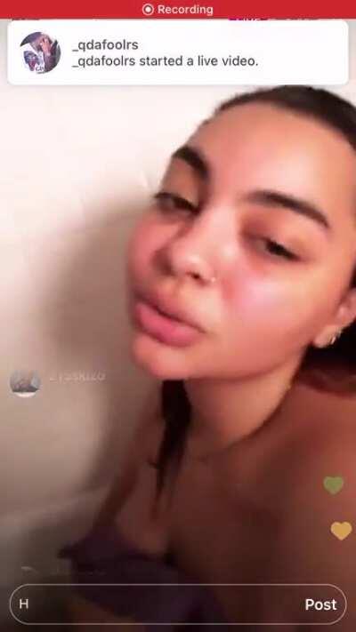 in the bathtub on ig live