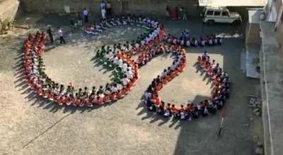 great way of bhajan chanting, in a school of a small town Bhadrajun, Jalore(Rajasthan)