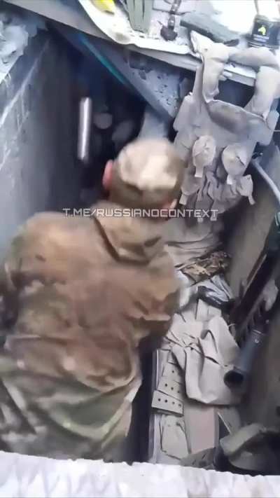 Russian soldier is testing his homemade launcher for his rifle does not go to plan 