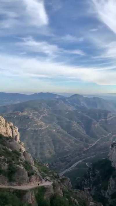 Montserrat is a multi-peaked mountain range near Barcelona, in Catalonia, Spain.