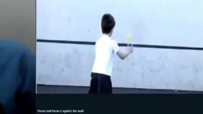 Tenis ball throw it against the wall