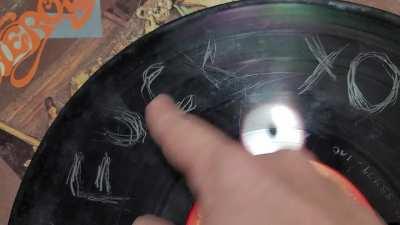 Special message carved into the record
