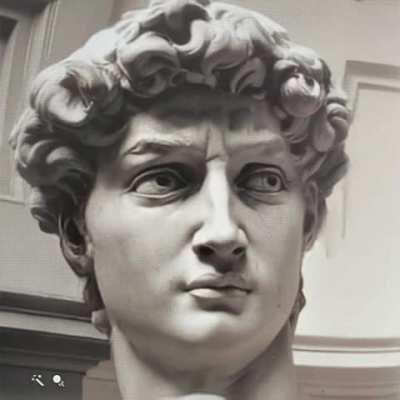 The face of Michelangelo's David animated by AI