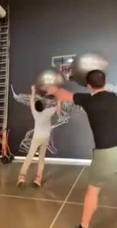 WCGW if we throw gym balls in the same room with computers?