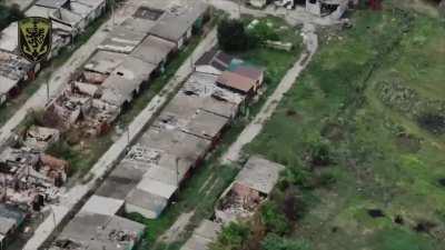 Ukrainian Marines destroy the shelter where the Russian Military hides their drones. 