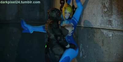 Prison guard fuck samus against a wall