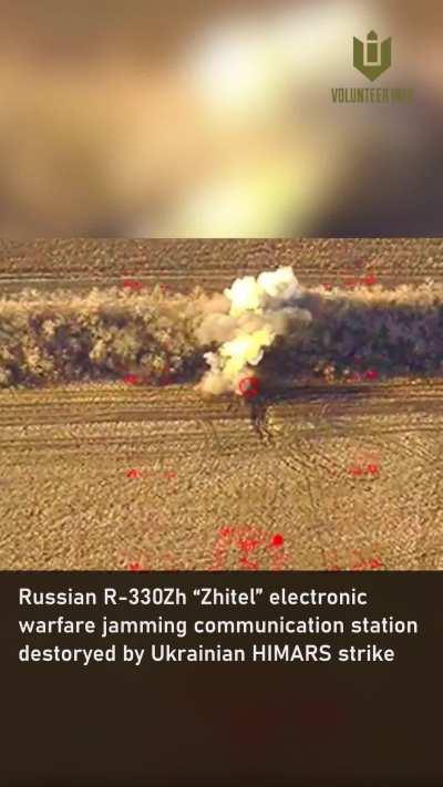 The R330 Zhitel targeted and neutralized with the help of HIMARS.