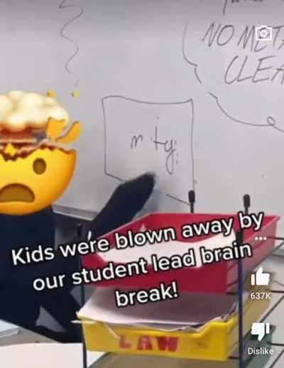 Kids were blown away by student-led brain break!