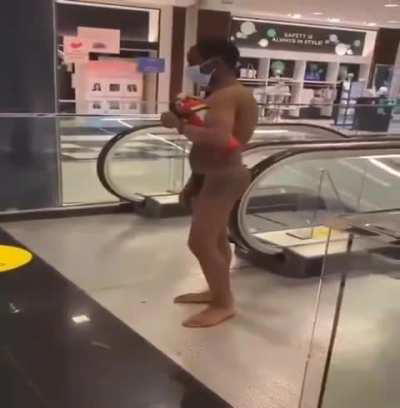 Guy at the Mall gets whacked by a dude who's seen enough dick & ass for the day.