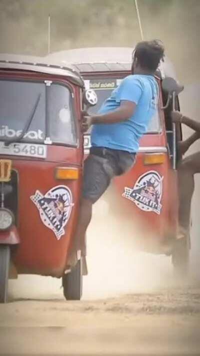 Three wheelers racing in Sri Lanka