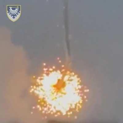 Russian cruise missile destroyed by Ukrainian AA defense this morning