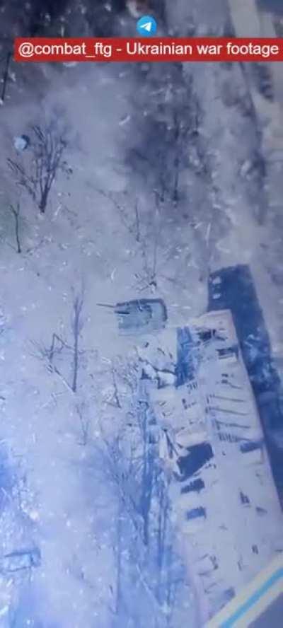 Russian tank runs over Russian wounded soldier.