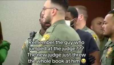 Remember the guy who flew like Superman and assaulted the judge? Here's a video update.....