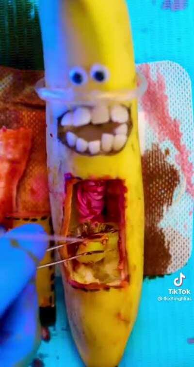 Performing surgery on a Banana