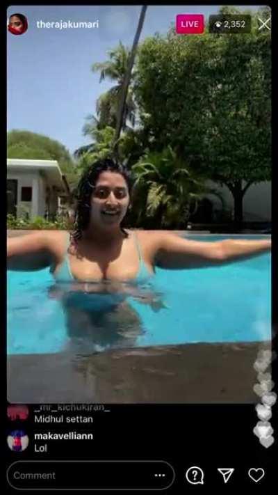 The Rajakumari Nip Slip Insta Live in Goa 👙